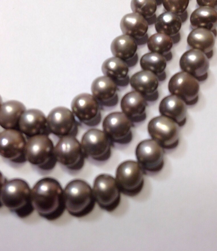 Full Strand Grey Freshwater Pearl 5-6mm 15" 70pc round potato pearls--- NEW Arrival Promotion #RS2021