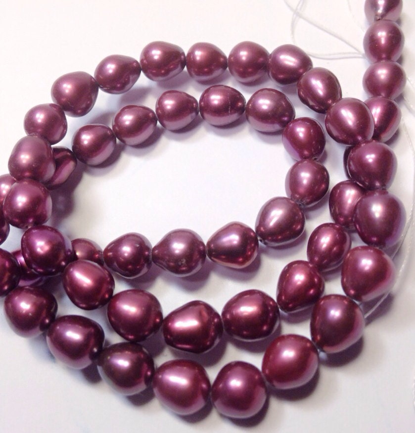 AA+ 6-7mm X 7-9mm Rice Pearl Oval Pearl Freshwater Pearl deep red wine ----15 inches full strand 45pc #DR3014