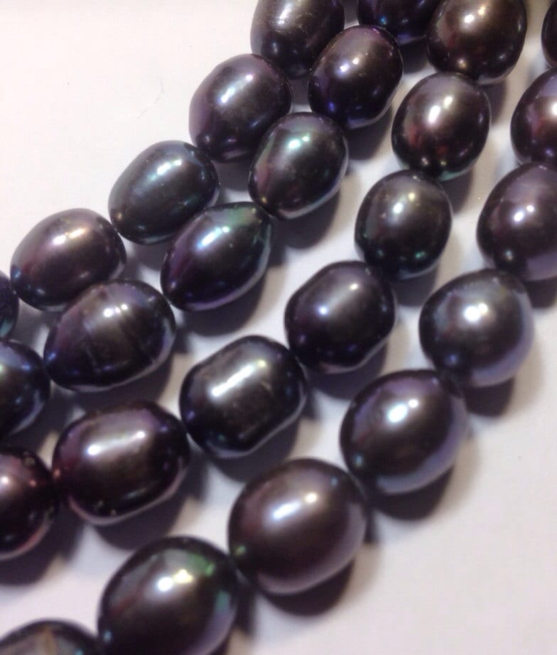 AAA 9X11mm Baroque Rice Freshwater Pearl Peacock oval loose pearl --16" full strand 36 pcs pearl beads #DR3025