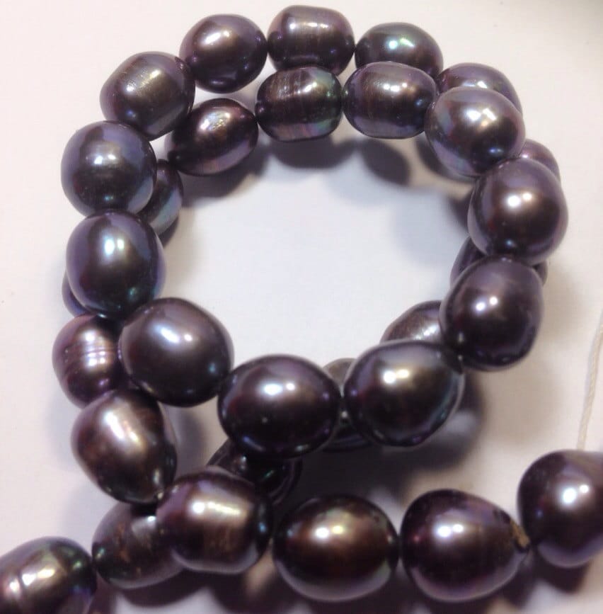 AAA 9X11mm Baroque Rice Freshwater Pearl Peacock oval loose pearl --16" full strand 36 pcs pearl beads #DR3025