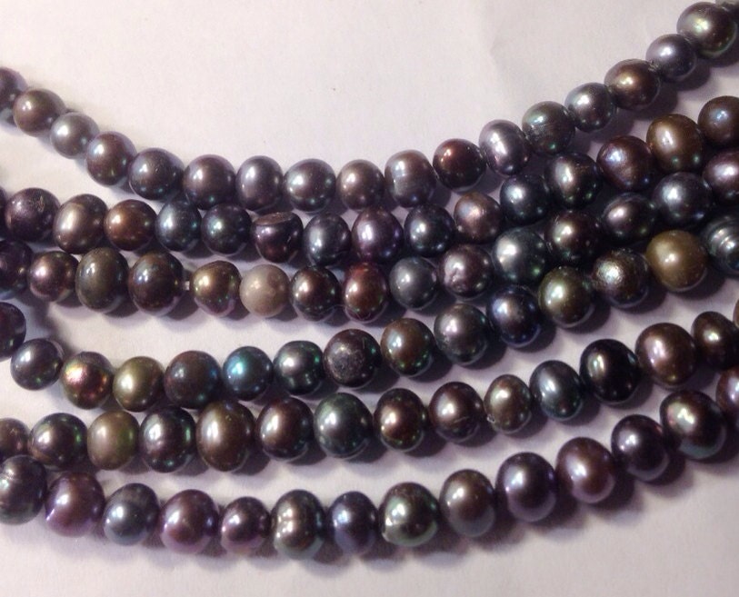 AA 4-5mm Seed Pearl Round Potato Pearl Freshwater Pearl peacock pearl beads----15" inch full strand 82pc #SD7011 NEW