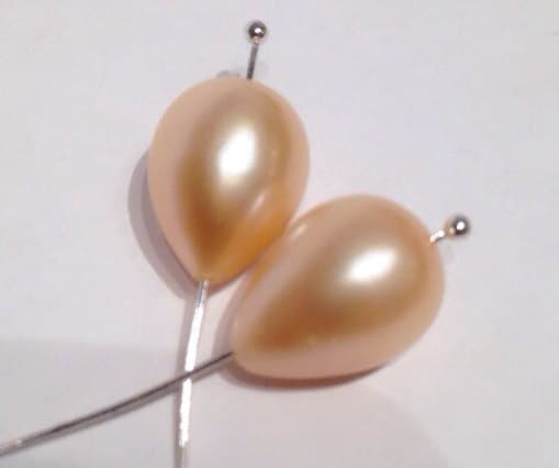 8X12mm AAA quality Tear Drop Pearl Freshwater Pearl natural golden champagne pearl beads matched pair for earring DIY NEW Arrival