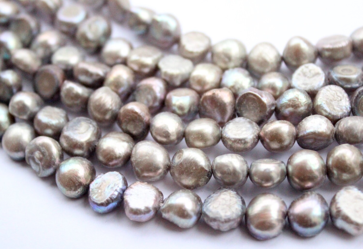 8-9mm Grey Corn Pearl Baroque Pearl Nugget Pearl Freshwater Pearl stunning Silver grey color ----15" full strand 50 pcs #CB6051 SALE