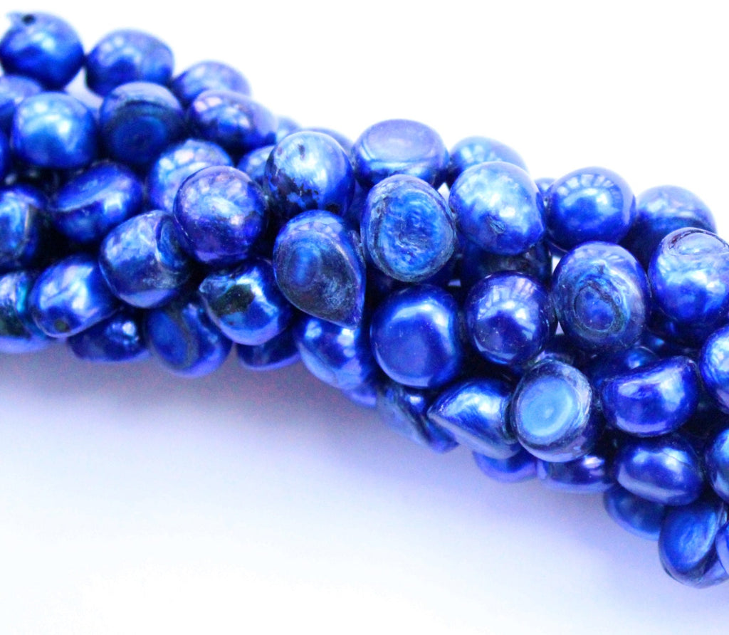 9-10mm Baroque Pearl Nugget Pearl Freshwater Pearl stunning bright blue loose pearl beads, 15" full strand 50 pcs #CB6048 Clearance SALE