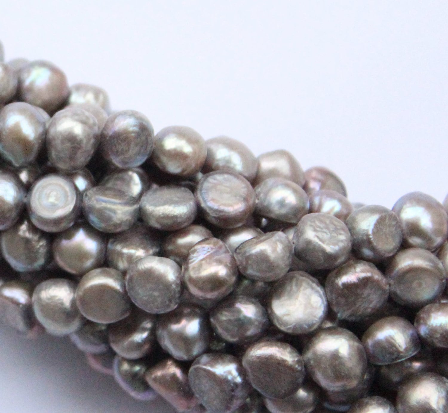 8-9mm Grey Corn Pearl Baroque Pearl Nugget Pearl Freshwater Pearl stunning Silver grey color ----15" full strand 50 pcs #CB6051 SALE