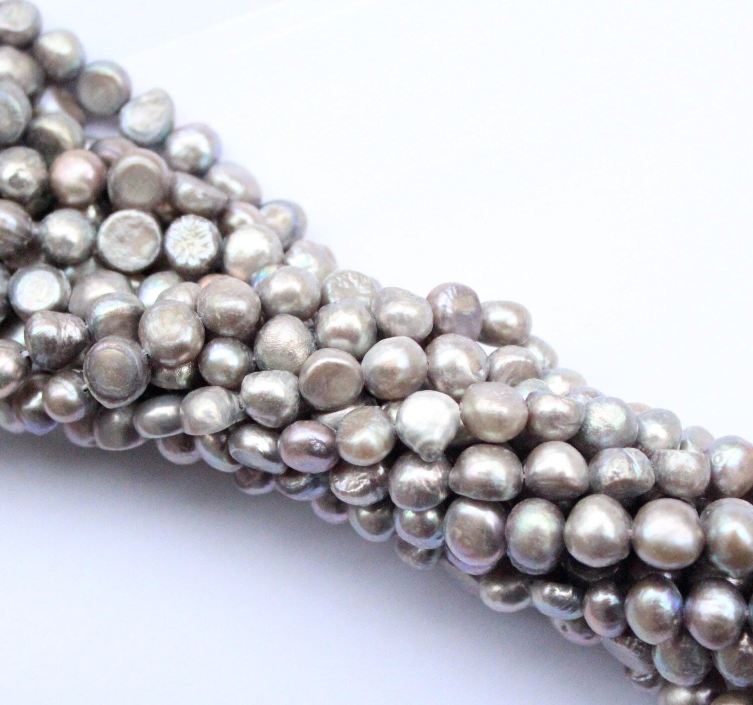 8-9mm Grey Corn Pearl Baroque Pearl Nugget Pearl Freshwater Pearl stunning Silver grey color ----15" full strand 50 pcs #CB6051 SALE