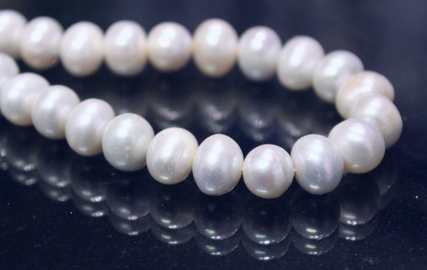9-11mm A-AA full strand Freshwater Pearl stunning white platinum round potato pearl-- large unique natural platinum  15" 40+ pcs #3001 NEW