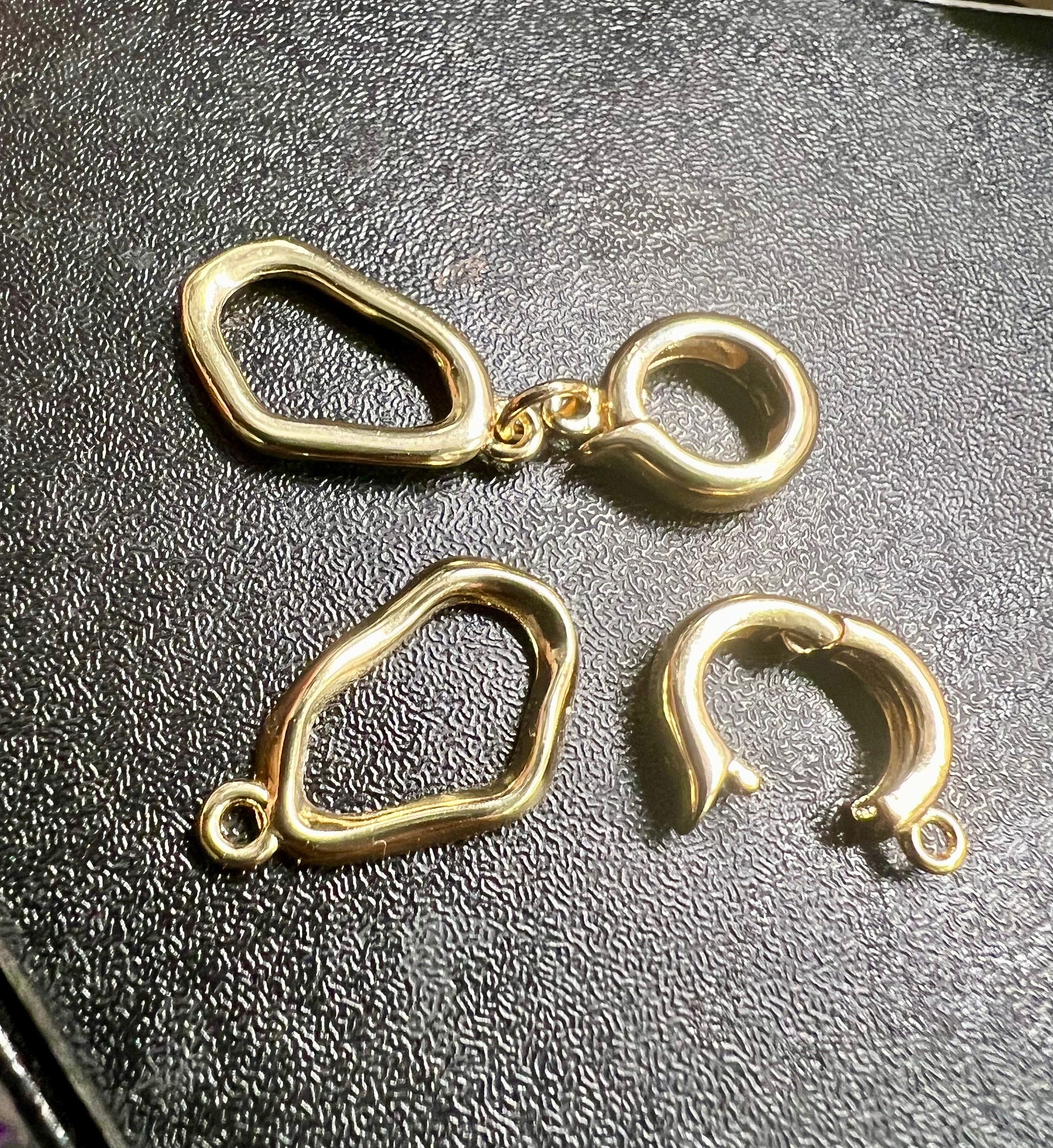 14k yellow Gold plated pearl Clasp set, baroque pearl gold buckle clasp, flexible beading leave connection clasp, wholesale #FDC018 NEW