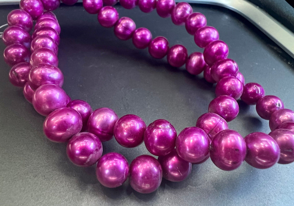 AA 7-8mm full strand 15"  Spring red violet color red fuchsia color Freshwater pearl, round potato pearl 56 pieces R7080Y003 --NEW arrival
