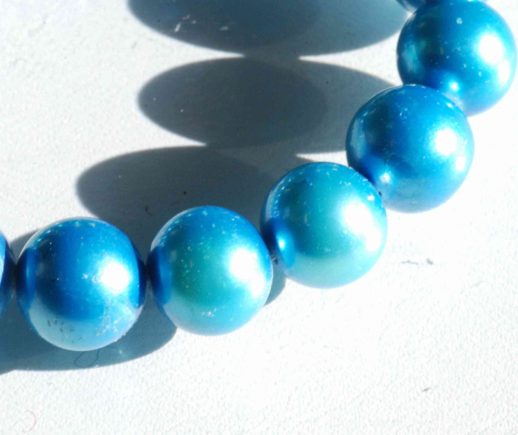 Rare 8mm AA Freshwater Pearl Round Potato Pearl Aqua blue Turquoise color genuine pearl for designer---half strand 7.5“--24 pcs #RP1011