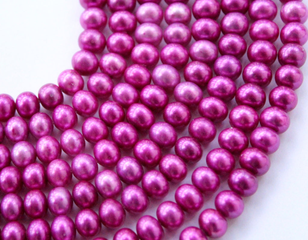 Freshwater Pearl Round pearl claret purple 7.5-8mm A-AA potato 7.5" half strand 25+ pcs  pearl earring bracelet #RP1013