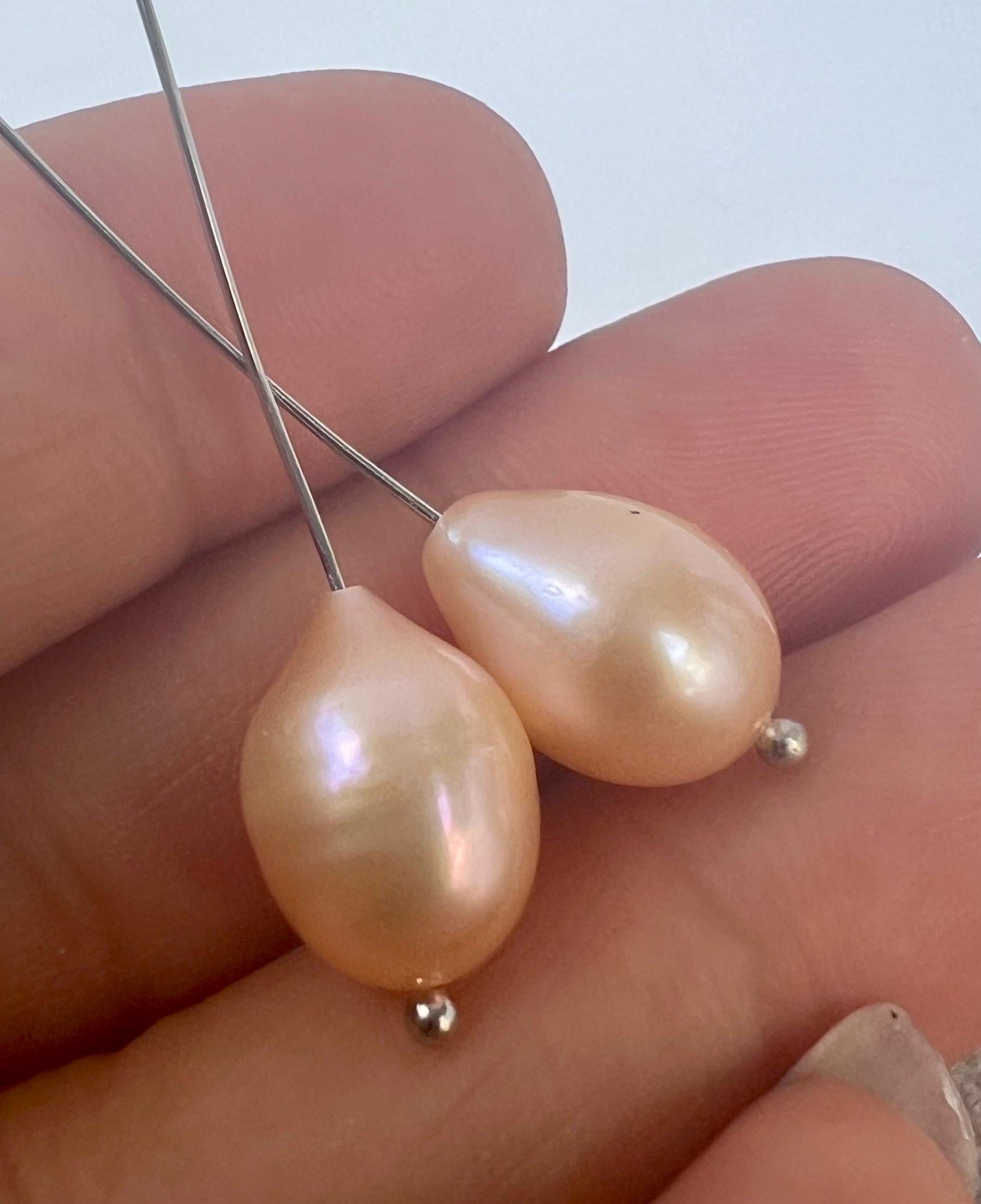 Rare Tear Drop pearls Natural Color! 9-10 mm Freshwater Cultured Pearl for Design Jewelry Project-matched pair for earring NEW