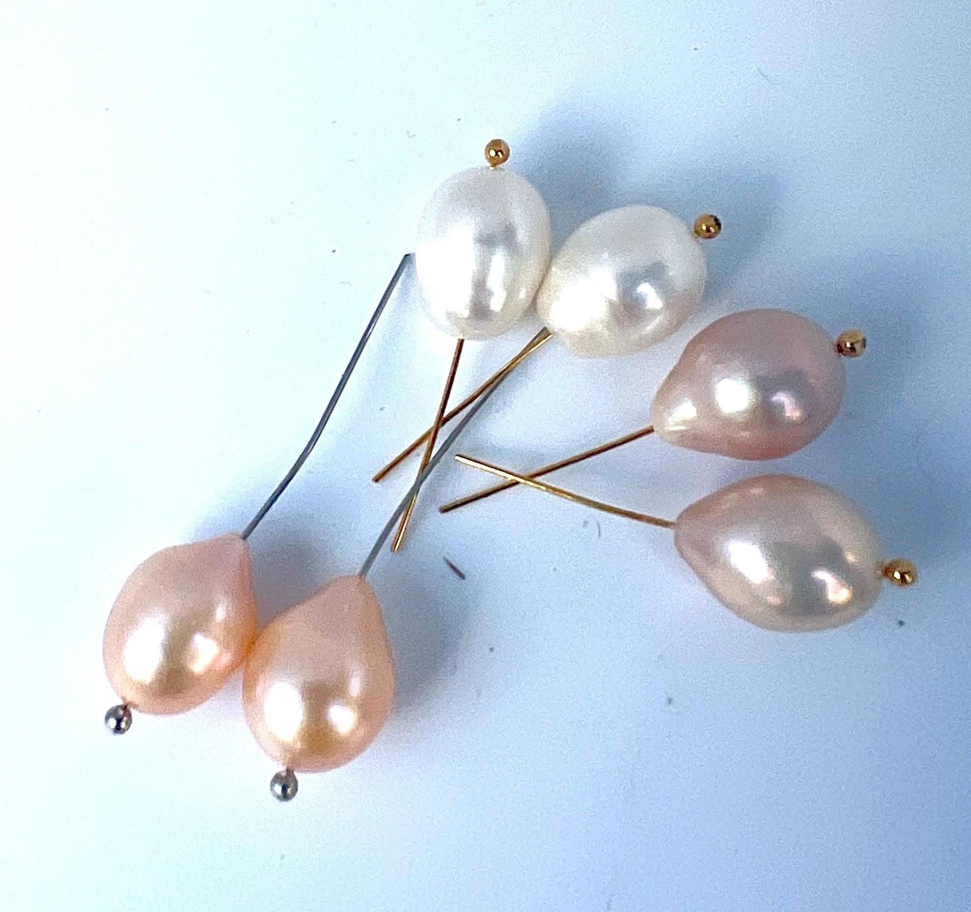 Rare Tear Drop pearls Natural Color! 9-10 mm Freshwater Cultured Pearl for Design Jewelry Project-matched pair for earring NEW