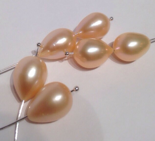 8X12mm AAA quality Tear Drop Pearl Freshwater Pearl natural golden champagne pearl beads matched pair for earring DIY NEW Arrival