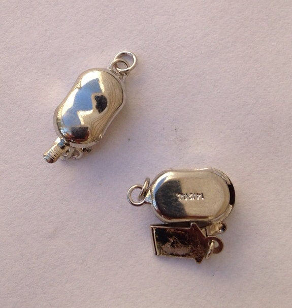 14k GF pearl Clasp 14/20 White Gold filled Clasp 8x12mm beading bix clasp oval kidney shape #FDC011