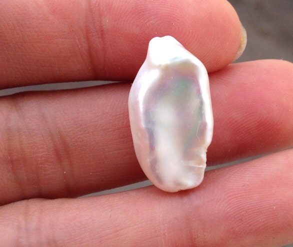 LArge Biwa Pearl Freshwater pearl Japanese  White Ivory pearl stick 13X25MM AAA    #Kc5016---New arrival Sale