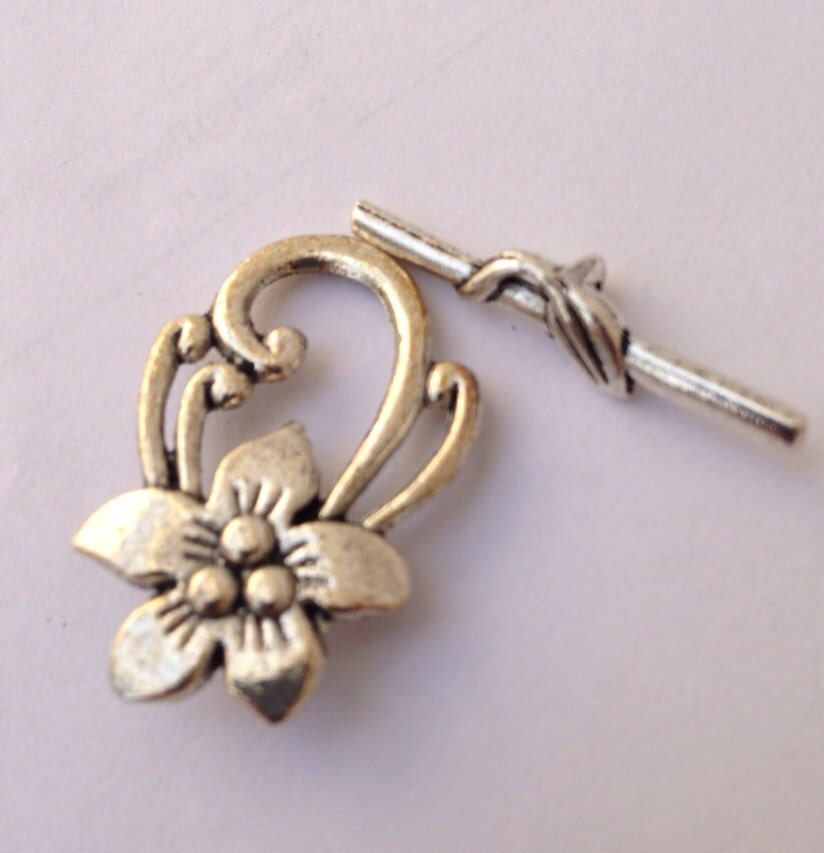 Tibet Silver Flower Clasp, 30mm beading clasp toggle,  Jewelry Findings Supplies clasp vintage silver #FDC012 SALE SALE