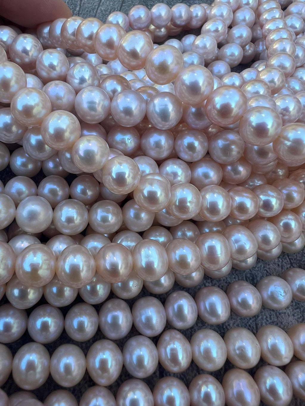 AA 8-9mm Natural color Freshwater Pearl Champagne lavender Round off  Pearl, 15" full strand loose pearl beads for DIY jewelry-- New #RS2005