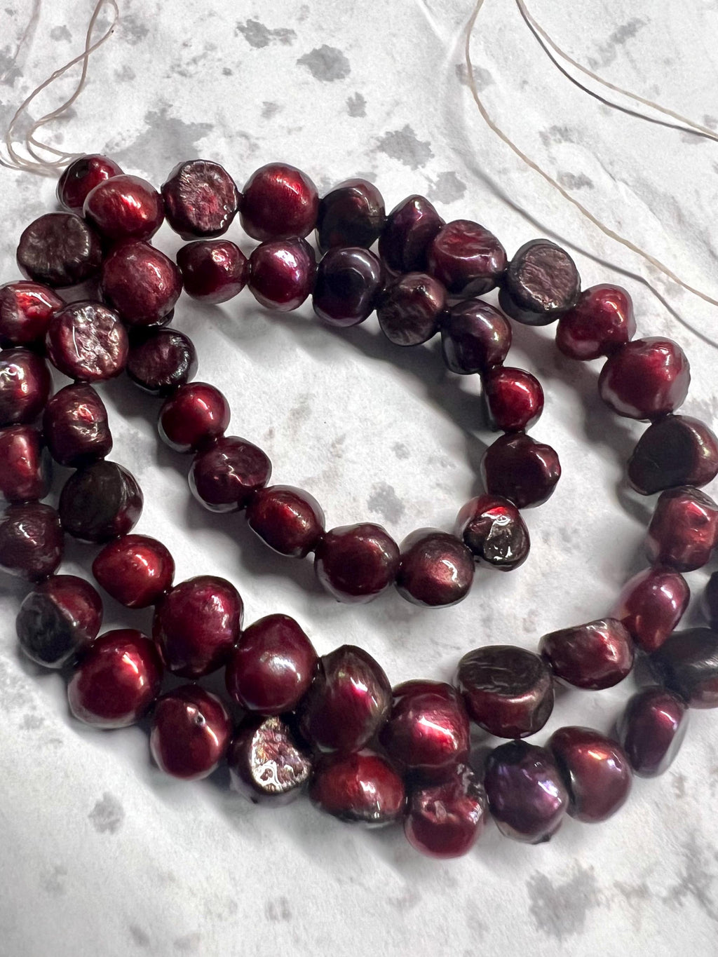 CLEARANCE SALE 8mm Corn Baroque Pearl Nugget Pearl Freshwater Pearl stunning burgundy red beads 15" full strand 55+ pcs DIY #CB6071 New