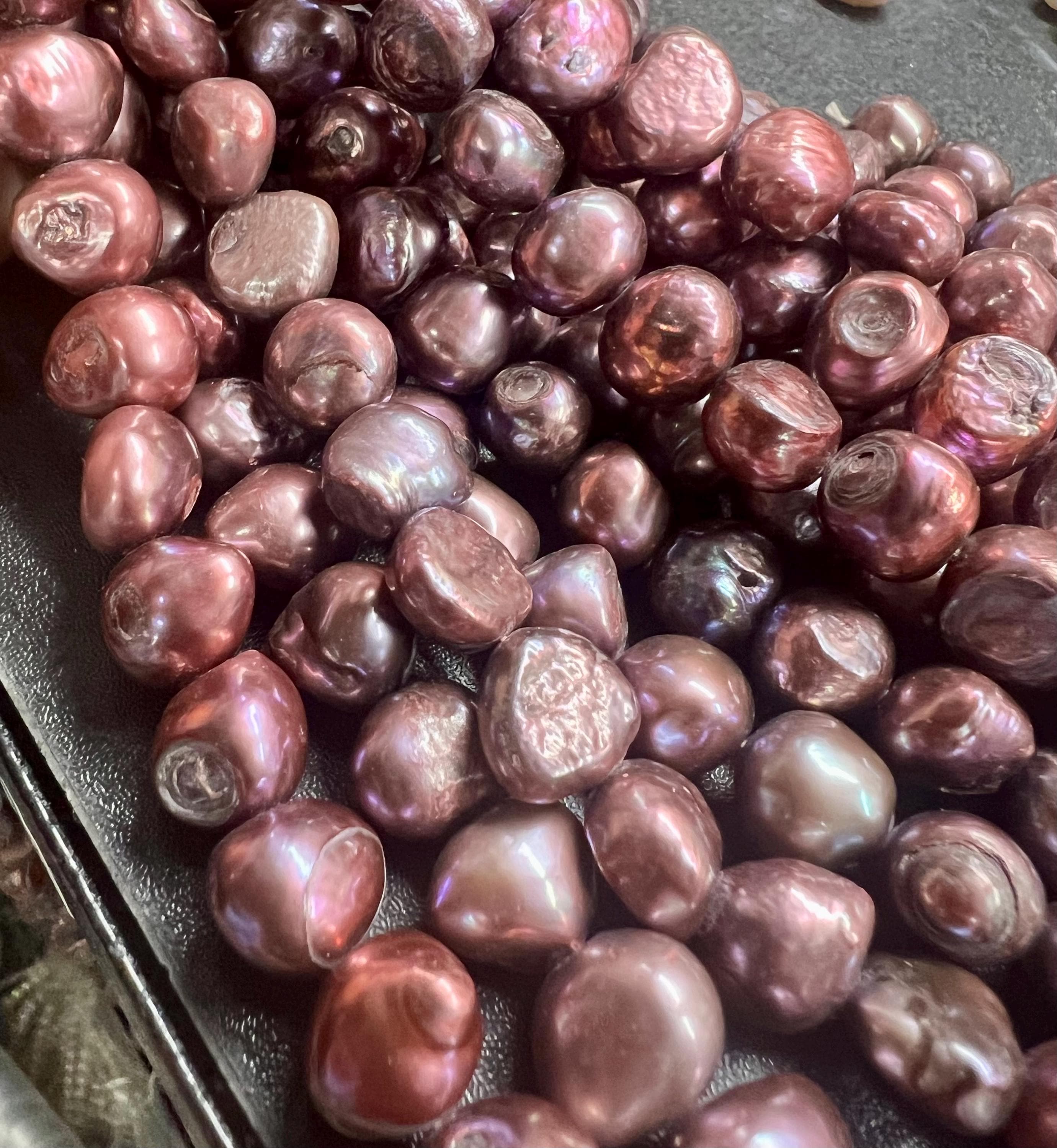 Large 11-12mm Baroque Nugget Freshwater Pearl Vintage mulberry red purple Wine color pearl, 16" Full strand Large 38+ pebble beads #BA4003