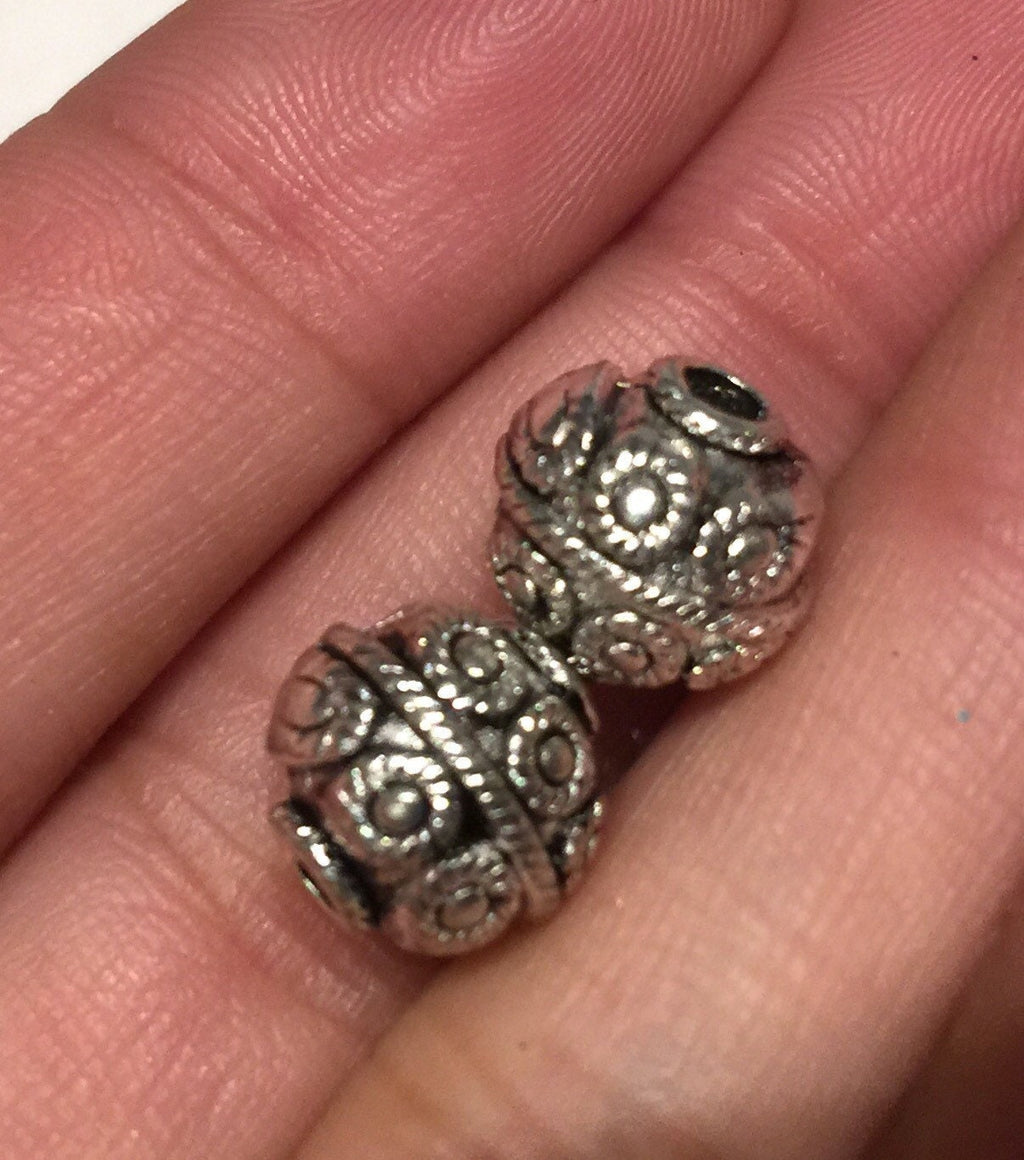 6pcs Tibetan Silver Round spacer Beads 10mm fine quality antique silver style loose spacer beads #FDP213