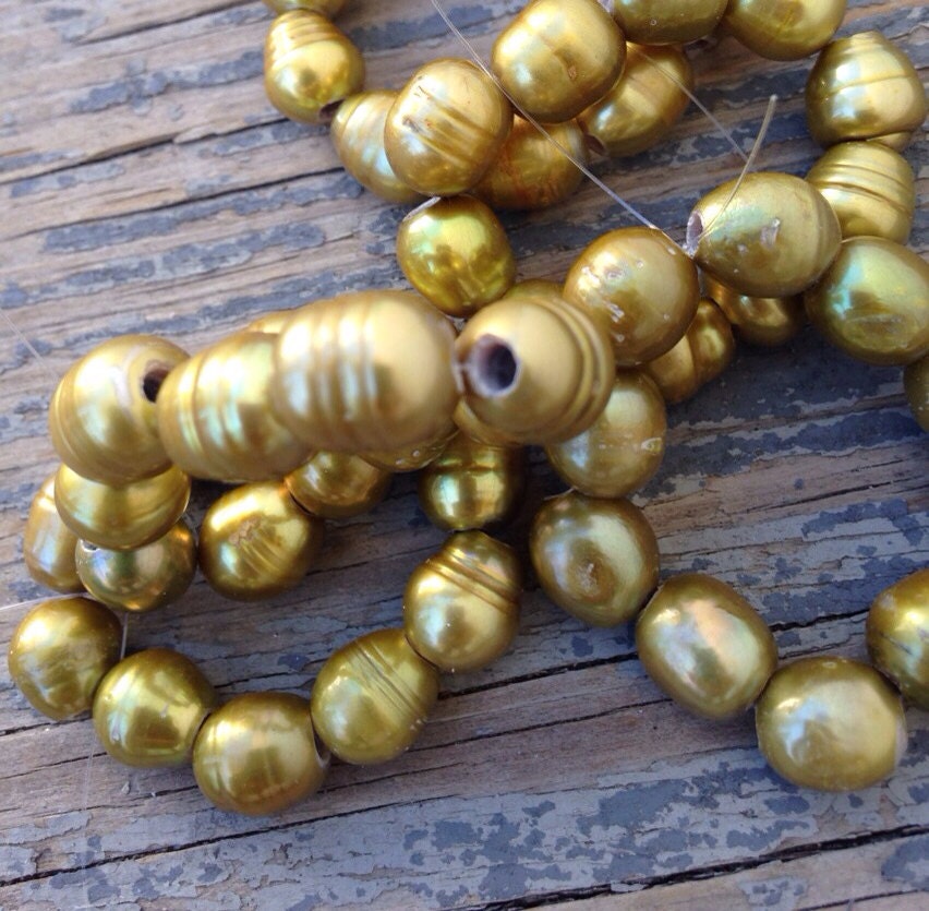 8mm X 9-10mm Large Hole Pearl Freshwater Pearls 2.5mm olive green color nugget pearl 10 Pc baroque Rice Pearl , wholesale #LH8048