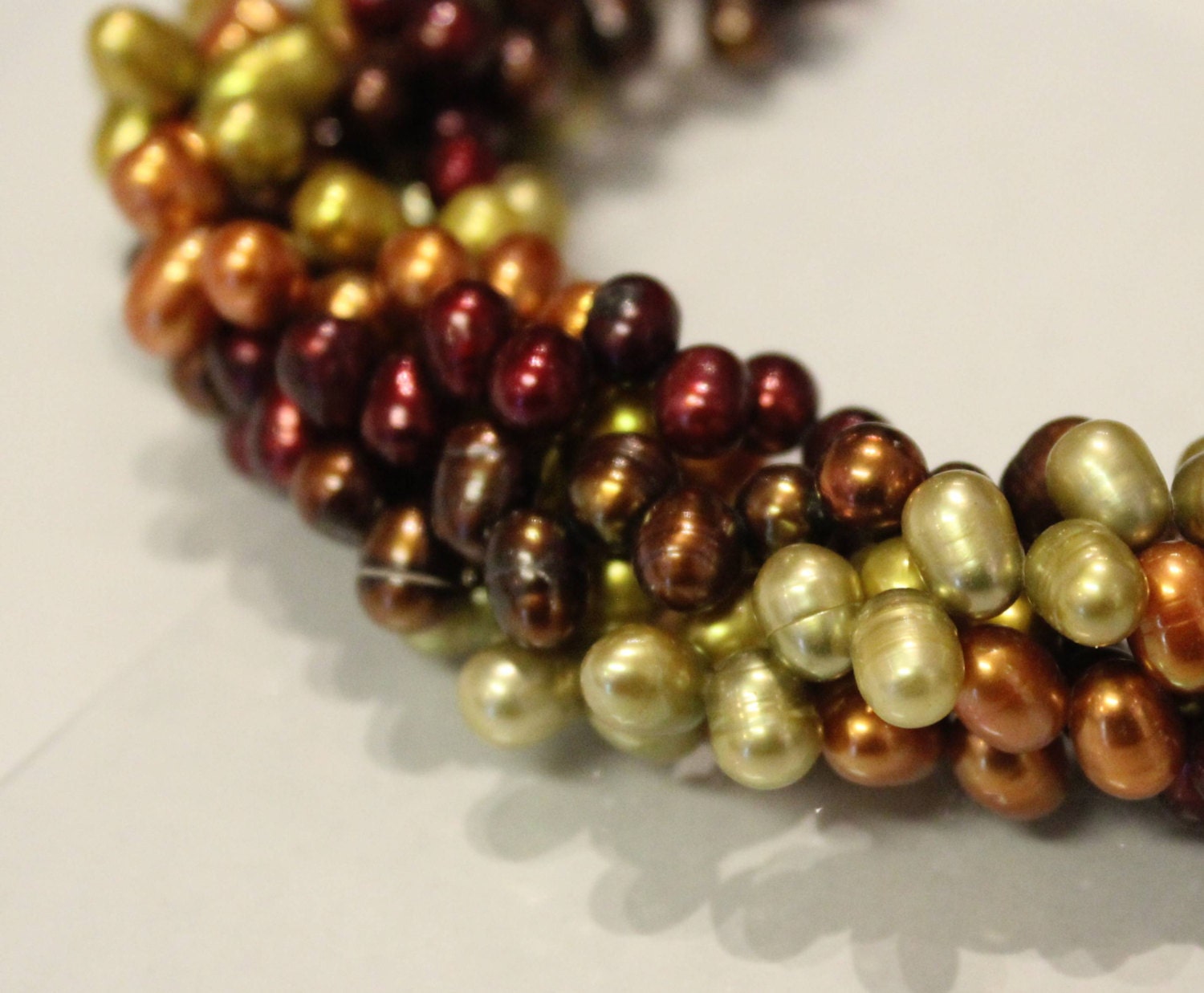 Top Drilled Dancing Pearl Freshwater Pearl vintage olive green 5X8mm briolette tear drop pearl beads full strand 15" #DR3101