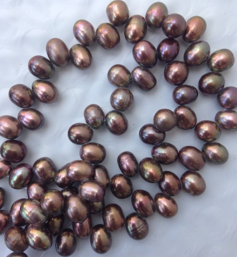 AA+ Top drilled Dancing Pearl 6X8mm rice Freshwater Pearl Csatin peacock brown briolette tear drop pearl beads full strand 15" #DR3104