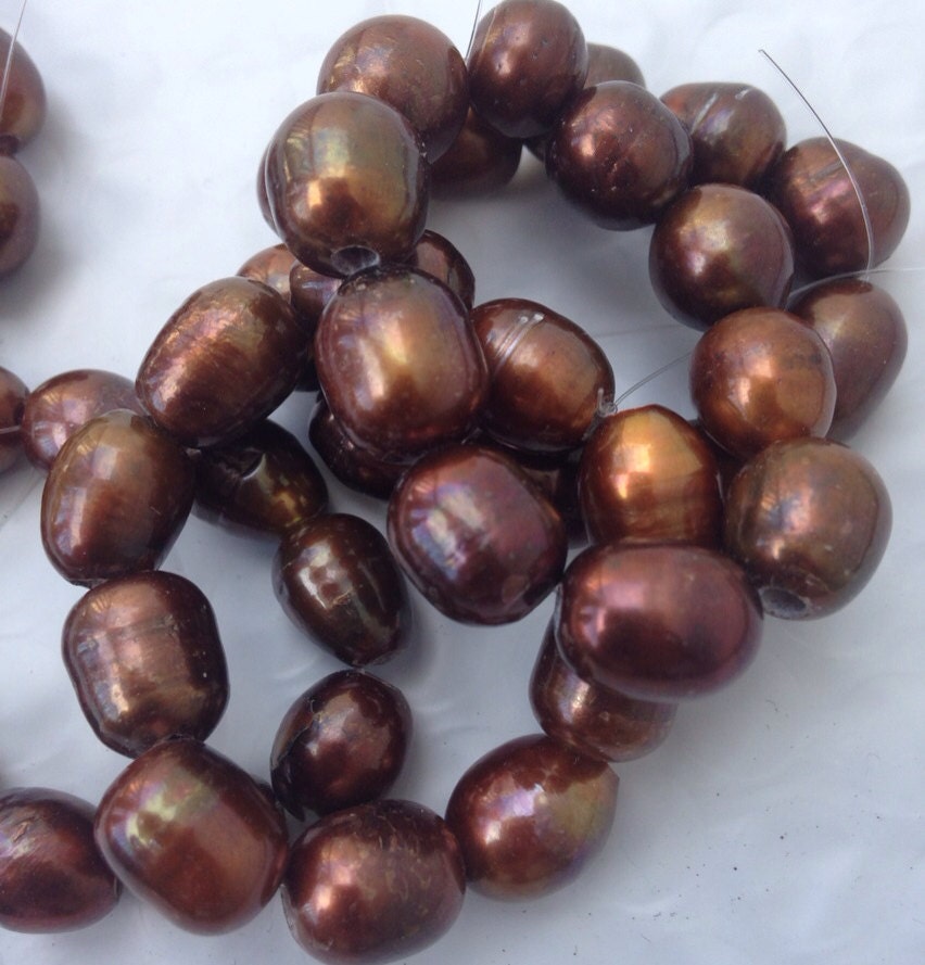 9-10mmX 11-13mm 3mm Large Hole Pearl Freshwater Pearls Dar,k Brown nugget pearl 10Pc baroque large Rice Pearl beads NEW SALE#LH8051