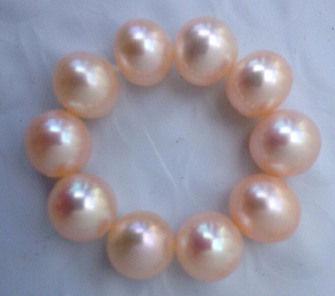 AA+ 7-8mm Round Freshwater Pearl 1.5mm Large Hole Pearl Natural pink peach champagne ---10 pc set high quality 1.5mm hole- LH8026