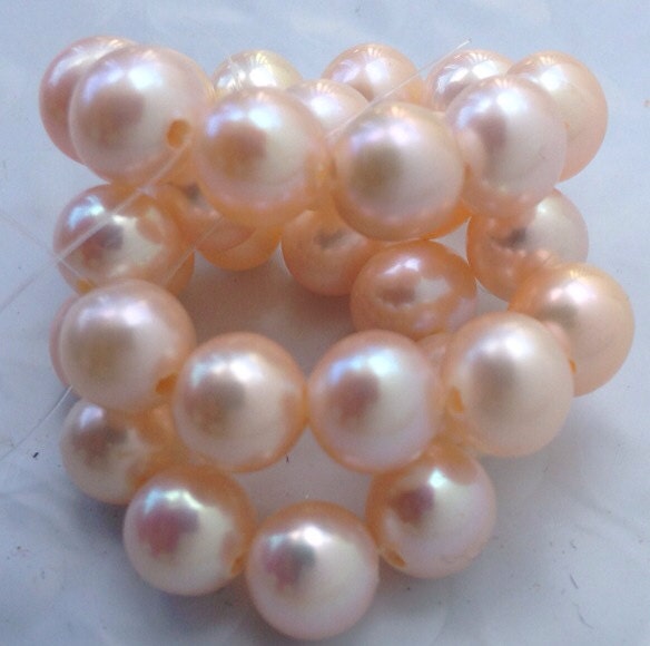 AA+ 7-8mm Round Freshwater Pearl 1.5mm Large Hole Pearl Natural pink peach champagne ---10 pc set high quality 1.5mm hole- LH8026