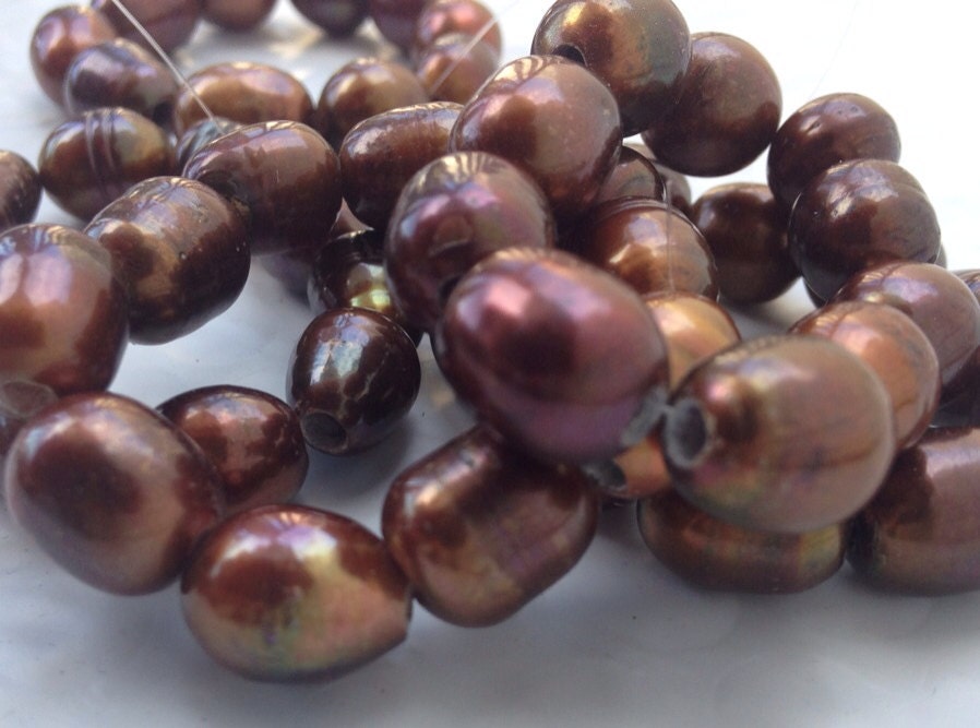 9-10mmX 11-13mm 3mm Large Hole Pearl Freshwater Pearls Dar,k Brown nugget pearl 10Pc baroque large Rice Pearl beads NEW SALE#LH8051