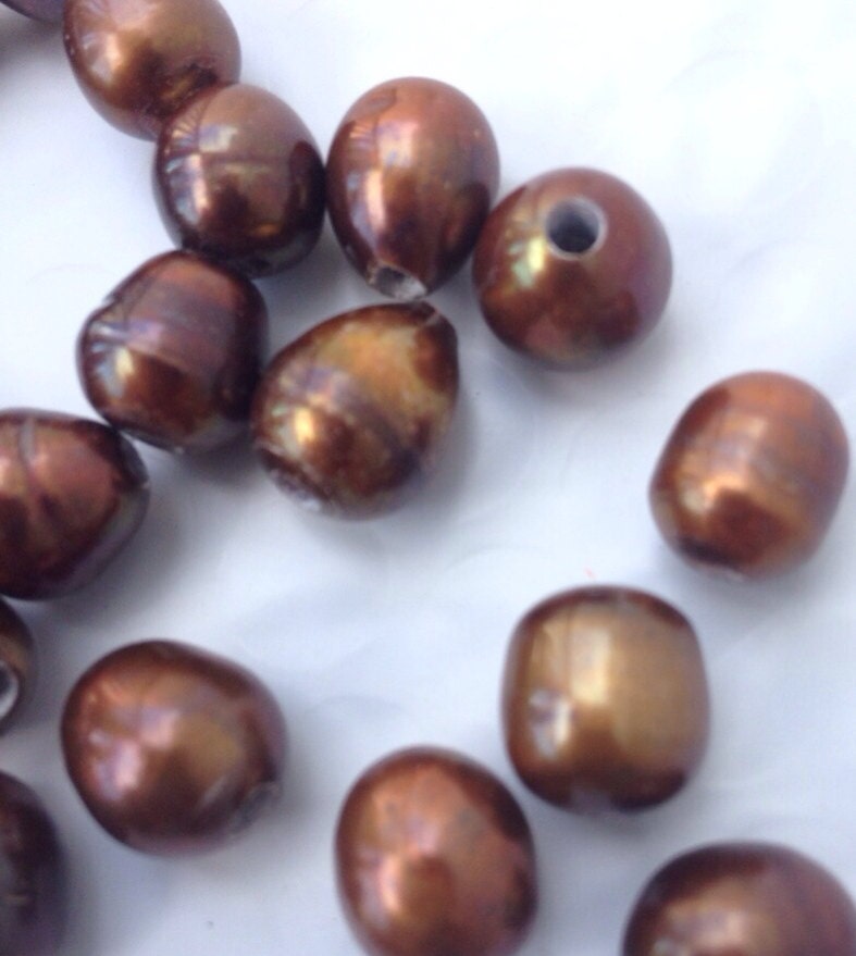 9-10mmX 11-13mm 3mm Large Hole Pearl Freshwater Pearls Dar,k Brown nugget pearl 10Pc baroque large Rice Pearl beads NEW SALE#LH8051