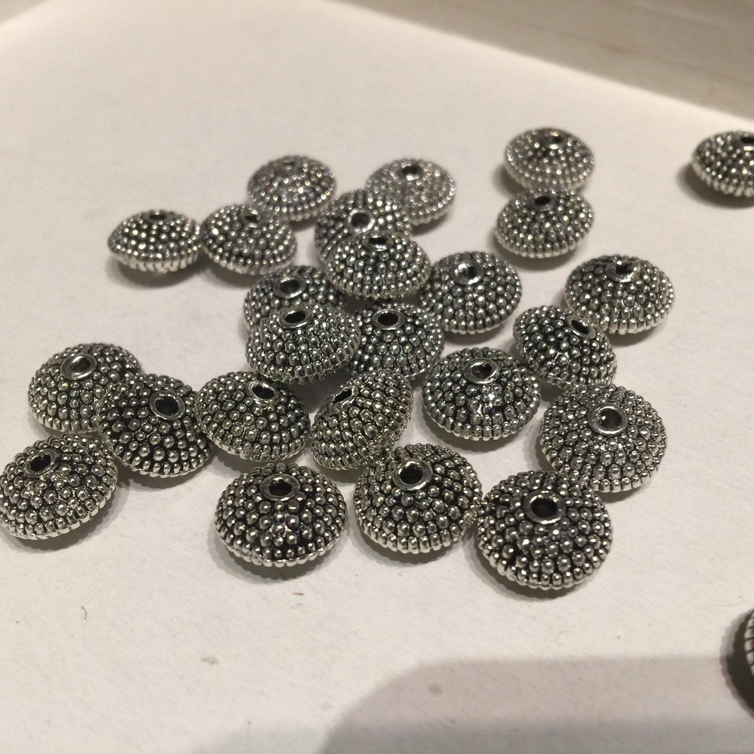 Tibetan Silver Saucer spacer Beads 11.5mmX6.5mm fine quality antique silver style 6pcs #FDP216
