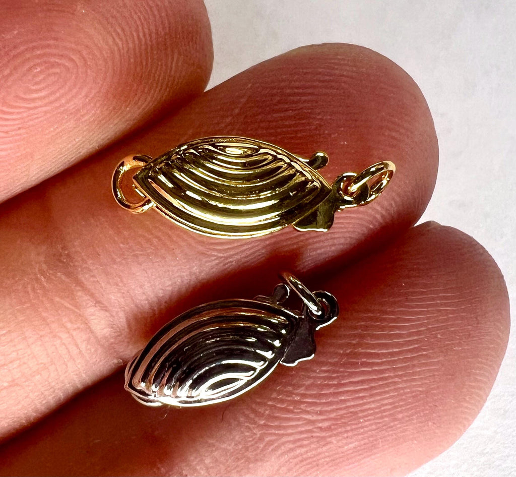 14k Gold filled pearl Clasp classic fish Clasp 5.5x11mm Filigree Pearl Bead Fish Hook Clasp Single Strand clasp oval shape #FDC020