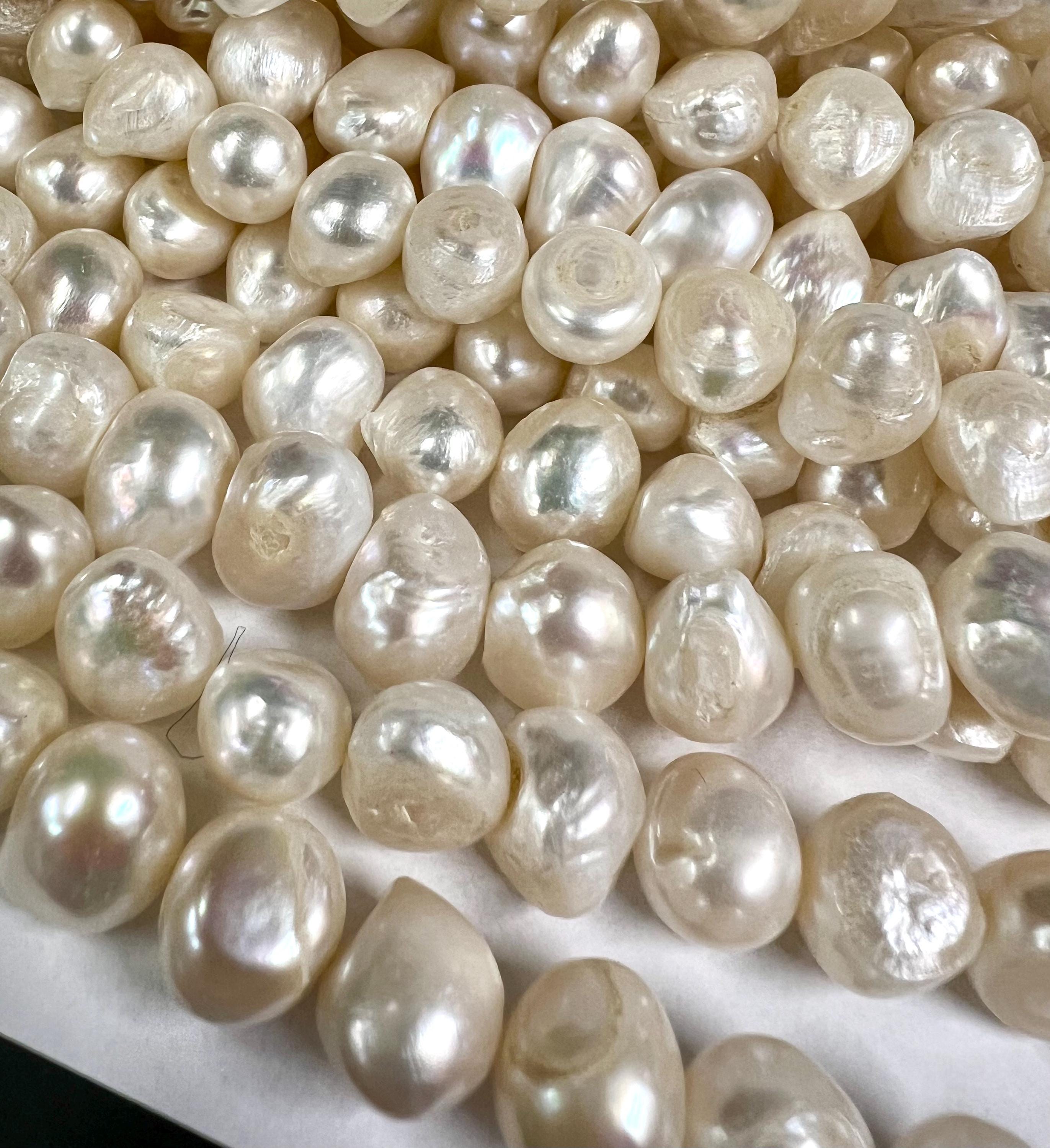 Rare X-Large AA 12-15mm Baroque Pearl Freshwater Pearl, 100% nacre pebble Ivory white cream nugget pearl beads, 15" full strand New Arrival
