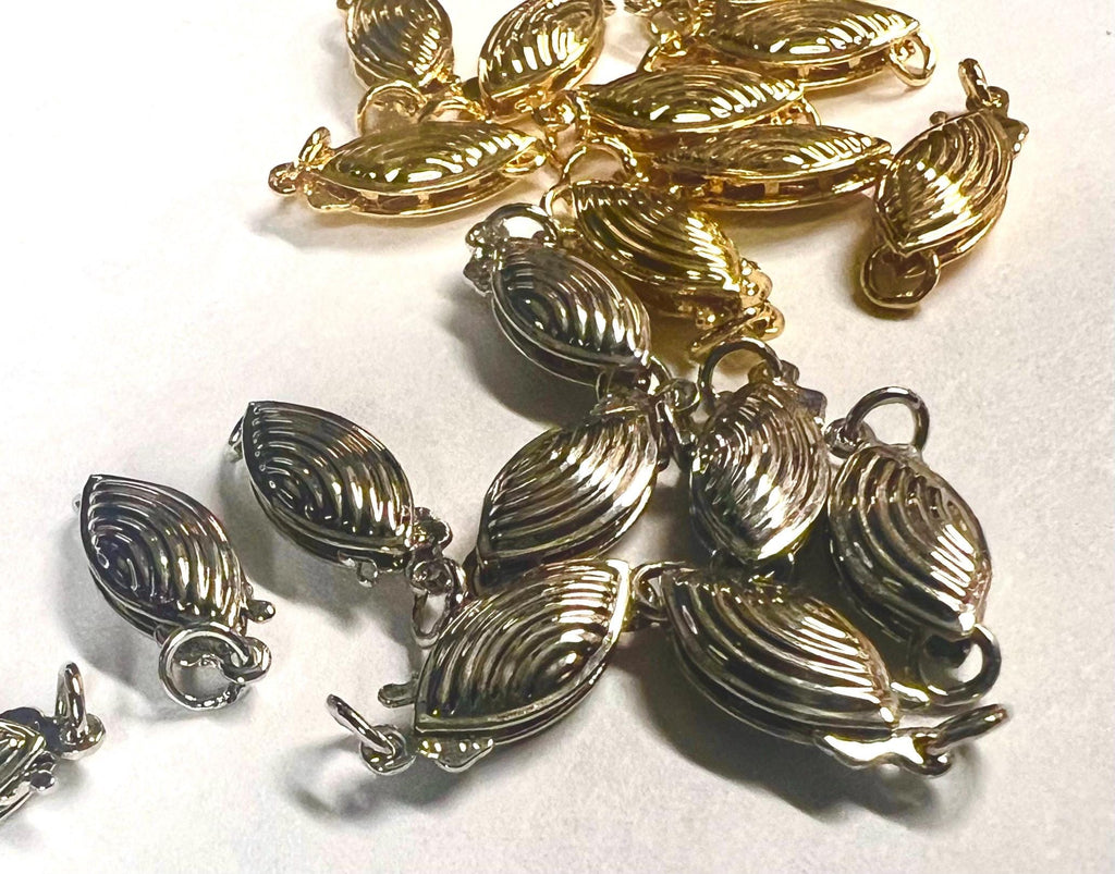 14k Gold filled pearl Clasp classic fish Clasp 5.5x11mm Filigree Pearl Bead Fish Hook Clasp Single Strand clasp oval shape #FDC020