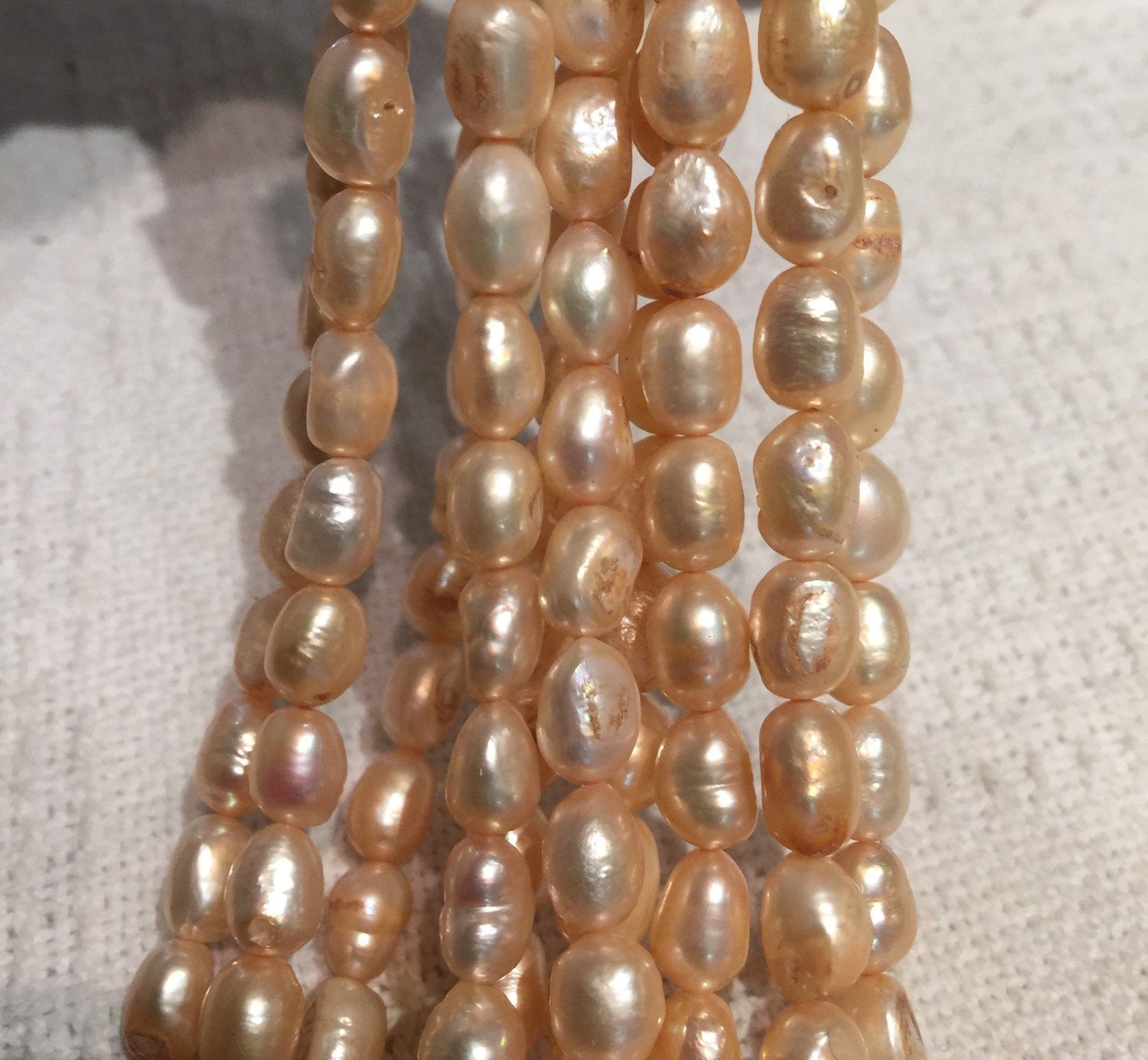 Freshwater Pearl Baroque pearl Champagne 8-11mm ----15" Full strand genuine pearl Clearance Sale #BA4029