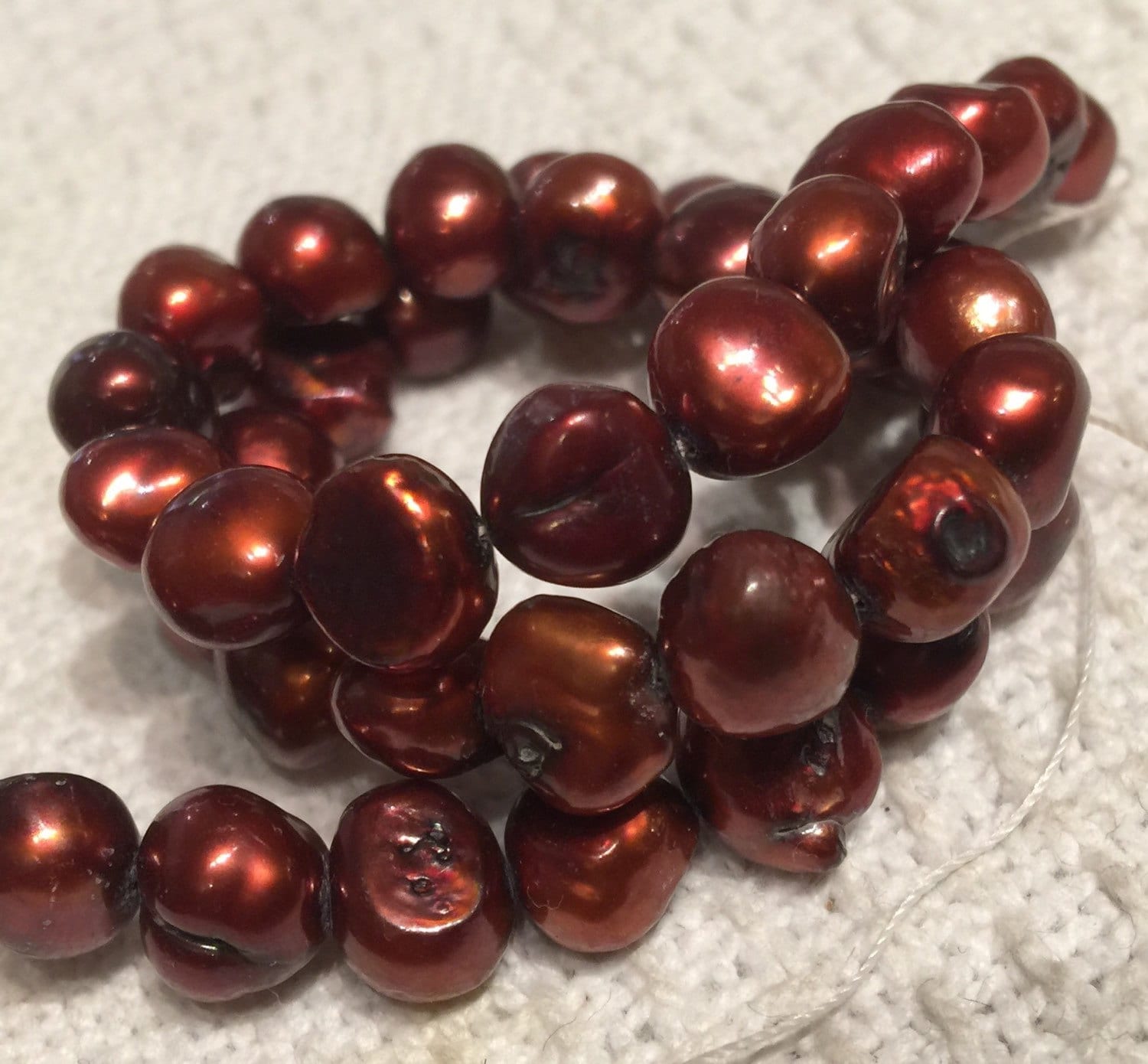 Freshwater Pearl Baroque Pearl Iron Red large pearl nugget 10-11mm----15" Full Strand Genuine Pearl NEW PROMOTION Sale  #BA4049