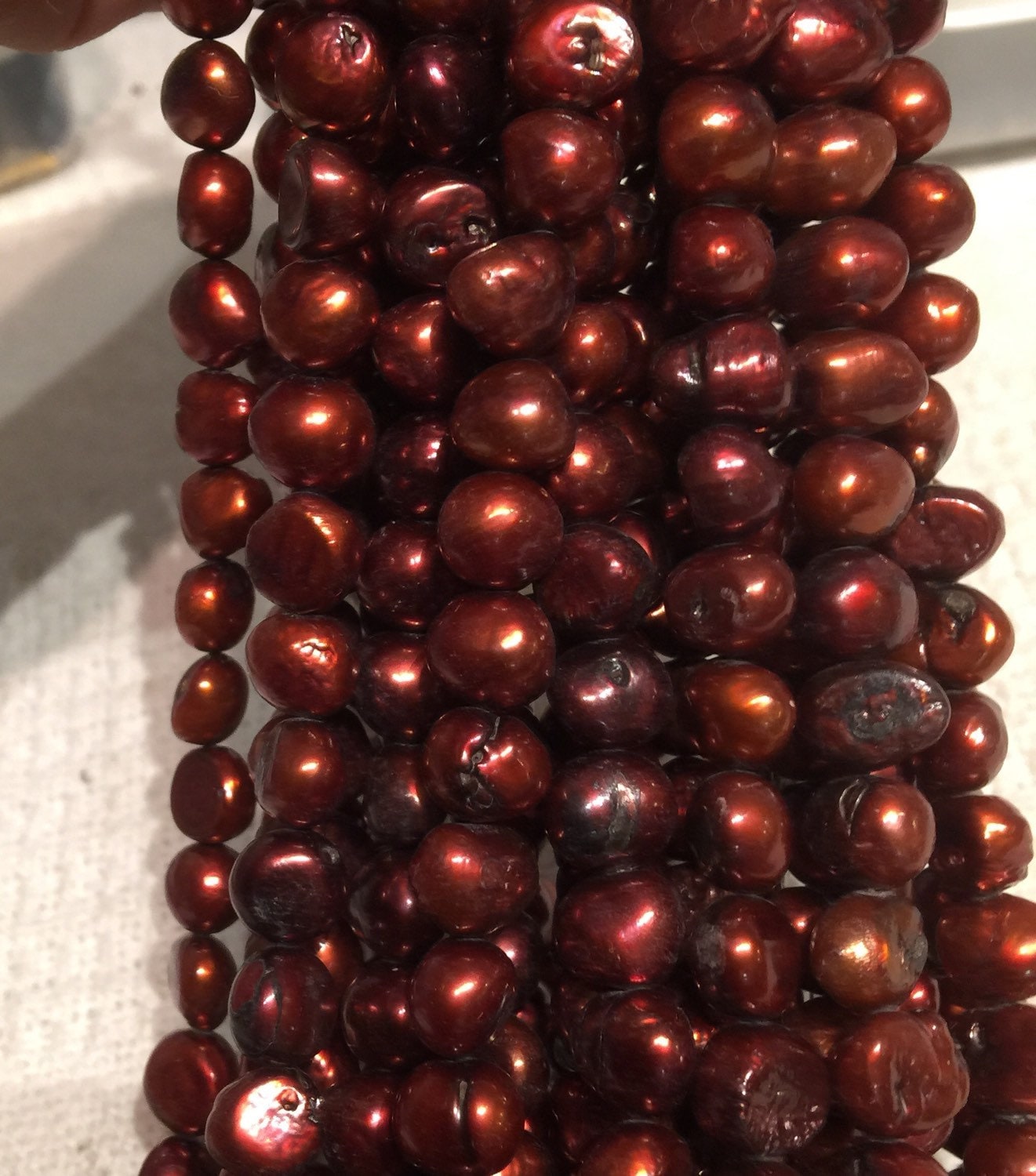 Freshwater Pearl Baroque Pearl Iron Red large pearl nugget 10-11mm----15" Full Strand Genuine Pearl NEW PROMOTION Sale  #BA4049