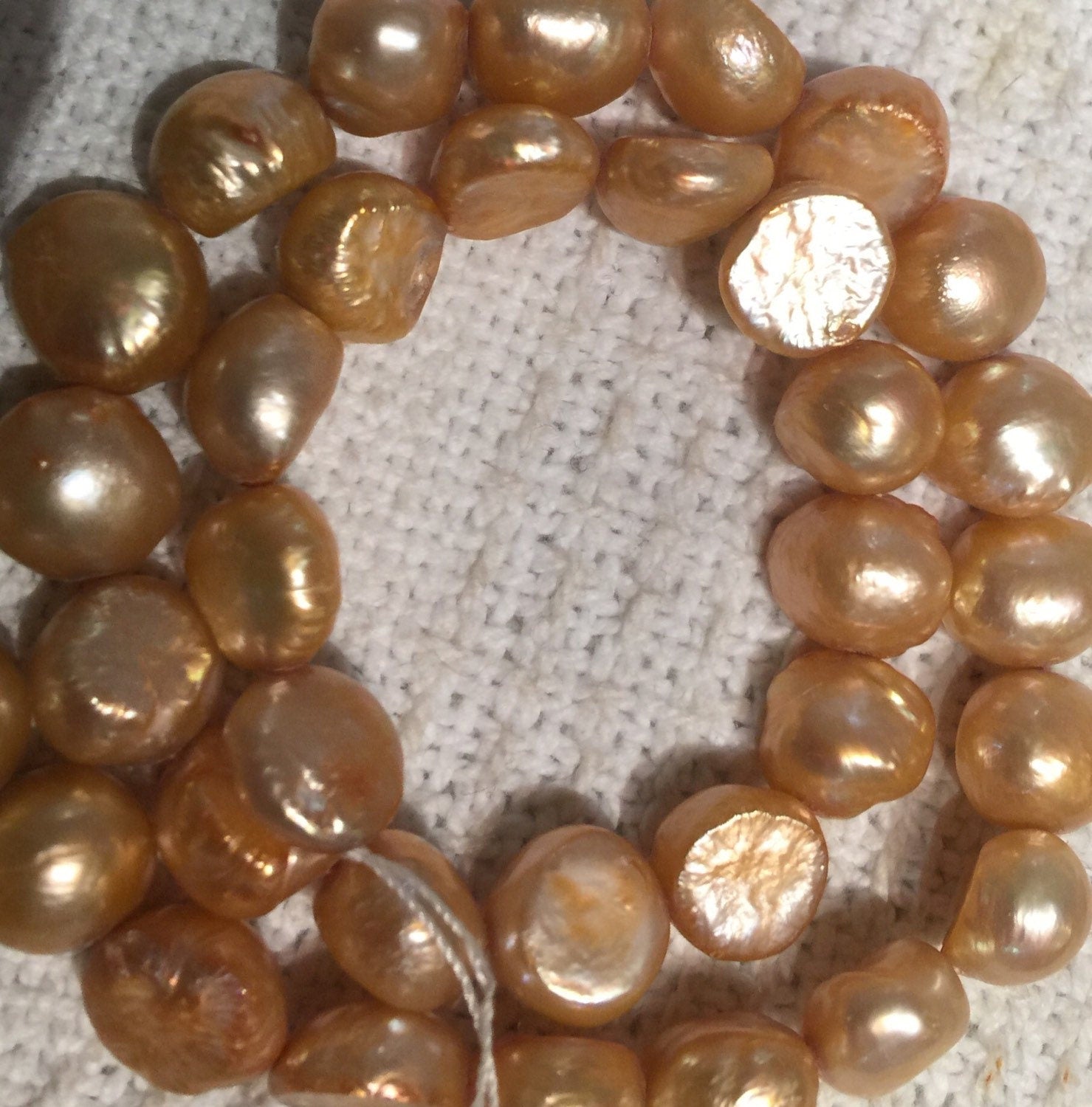 Freshwater Pearl Baroque Pearl Vintage Peach large pearl nugget 9-11mm----15 inches Full Strand Genuine Pearl NEW PROMOTION Sale #BA4045