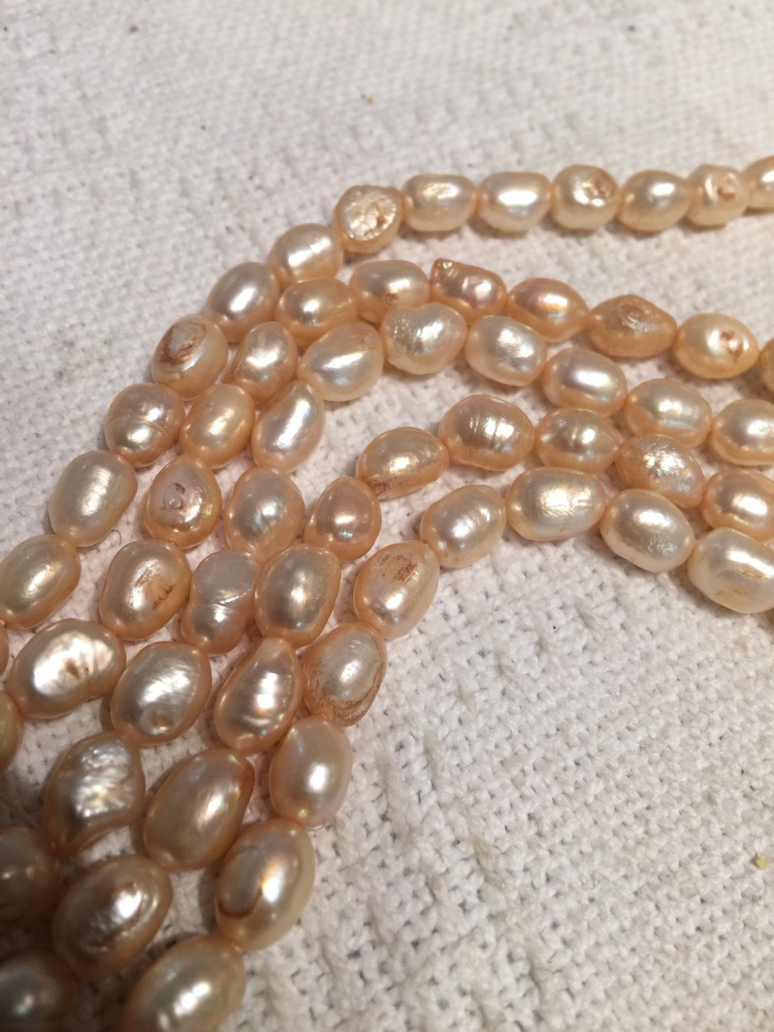 Freshwater Pearl Baroque pearl Champagne 8-11mm ----15" Full strand genuine pearl Clearance Sale #BA4029
