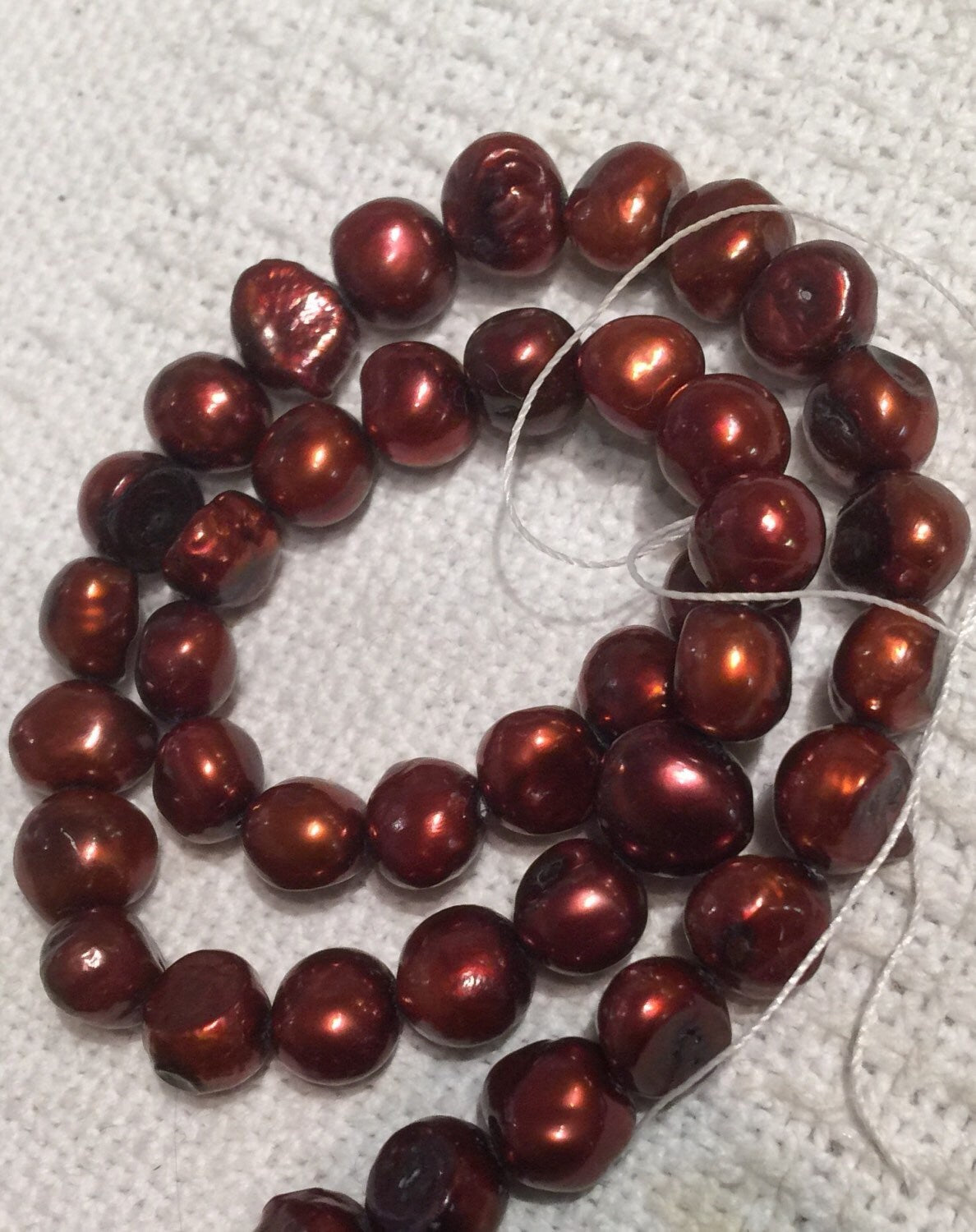 Freshwater Pearl Baroque Pearl Iron Red large pearl nugget 10-11mm----15" Full Strand Genuine Pearl NEW PROMOTION Sale  #BA4049