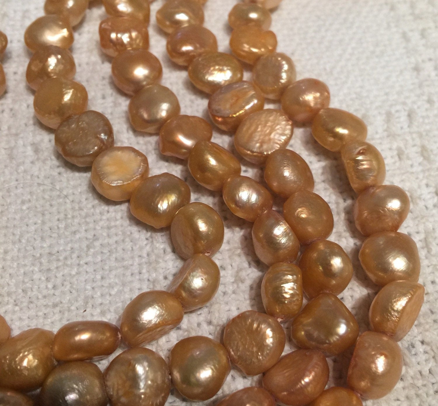 Freshwater Pearl Baroque Pearl Vintage Peach large pearl nugget 9-11mm----15 inches Full Strand Genuine Pearl NEW PROMOTION Sale #BA4045
