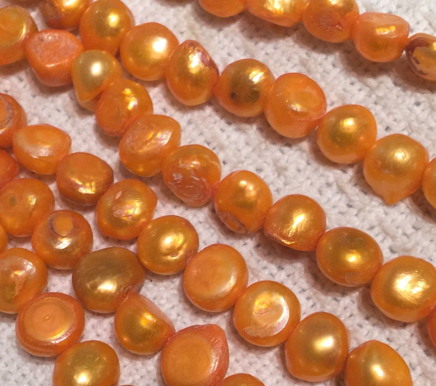10-12mm Baroque Pearl Bright Orange large nugget Freshwater pearl---15'' Full Strand Genuine Pearl NEW Bargin CLEARANCE Sale #BA4046