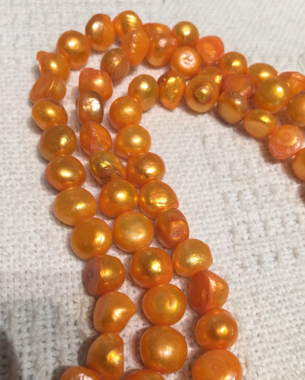 10-12mm Baroque Pearl Bright Orange large nugget Freshwater pearl---15'' Full Strand Genuine Pearl NEW Bargin CLEARANCE Sale #BA4046