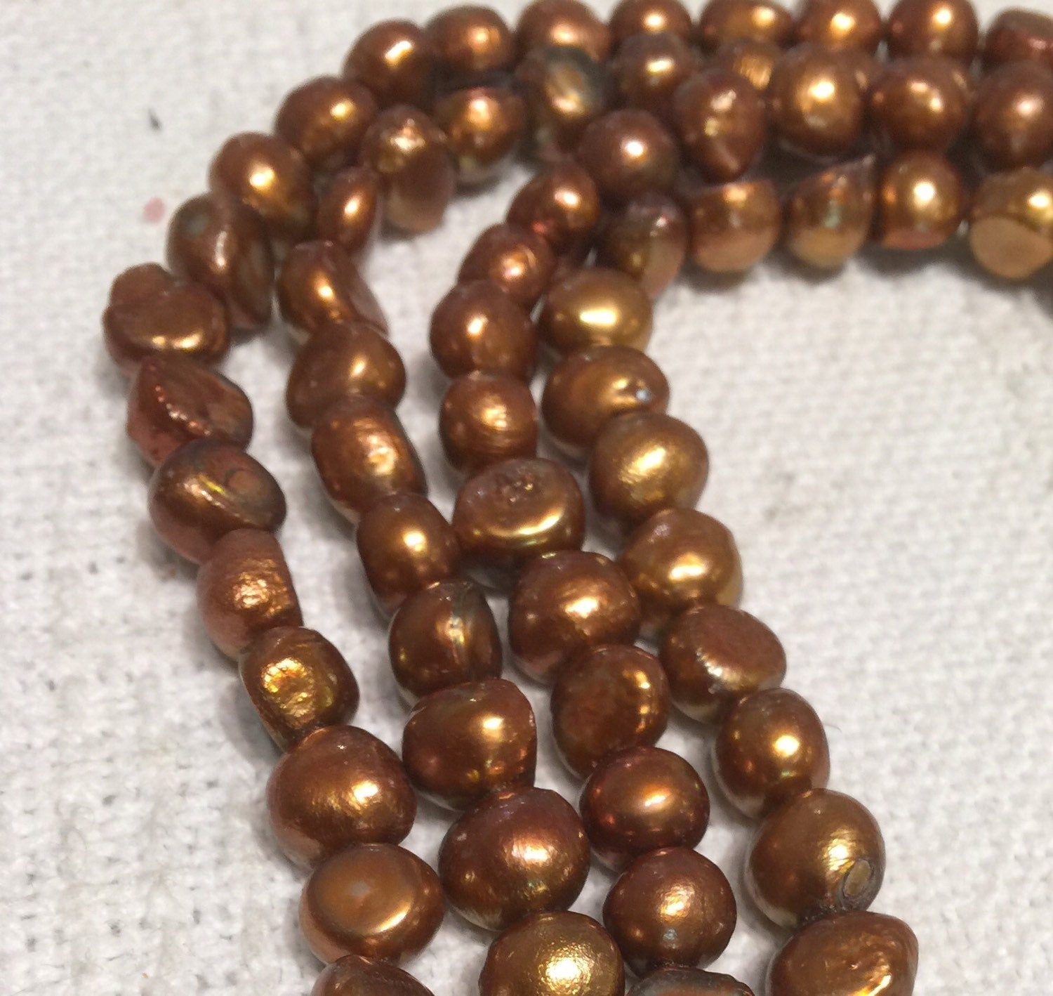Freshwater Pearl Baroque Bright Copper Brown large pearl nugget 9-11mm----15'' Full Strand Genuine Pearl Bargin NEW PROMOTION Sale #BA4043