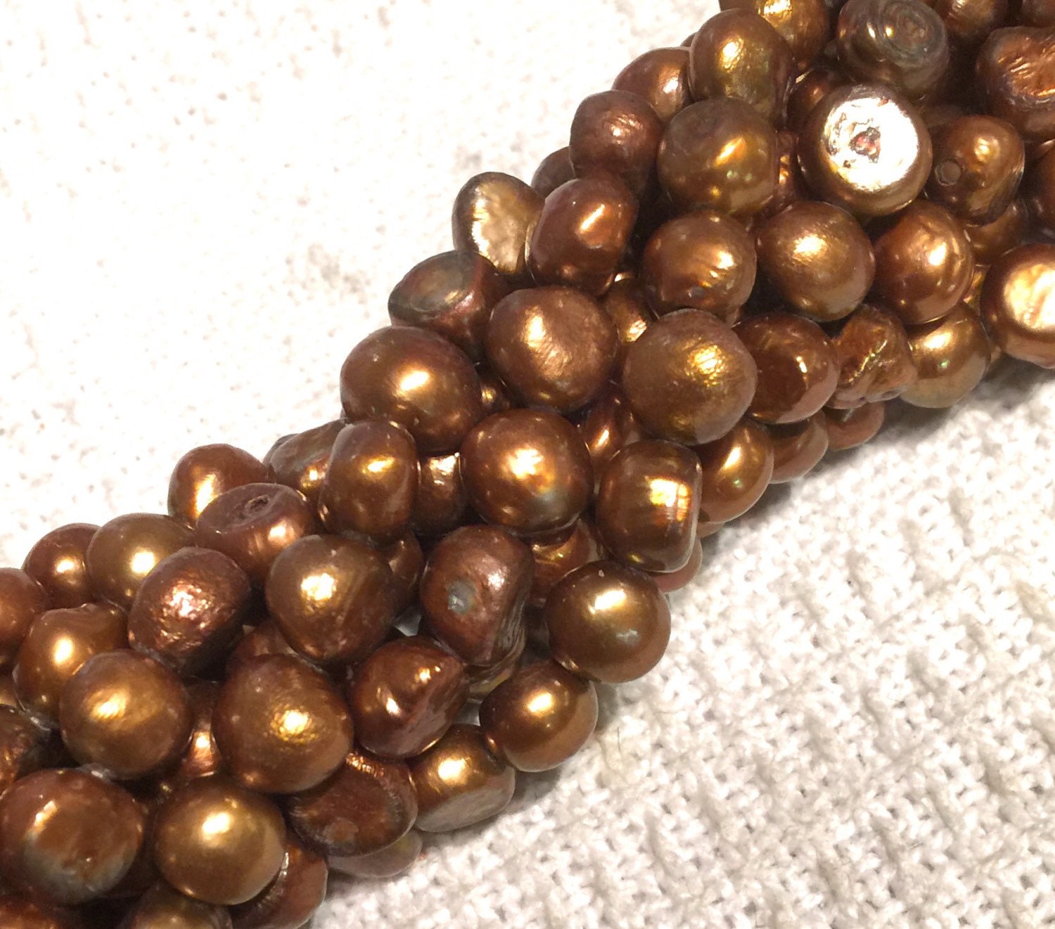 Freshwater Pearl Baroque Bright Copper Brown large pearl nugget 9-11mm----15'' Full Strand Genuine Pearl Bargin NEW PROMOTION Sale #BA4043