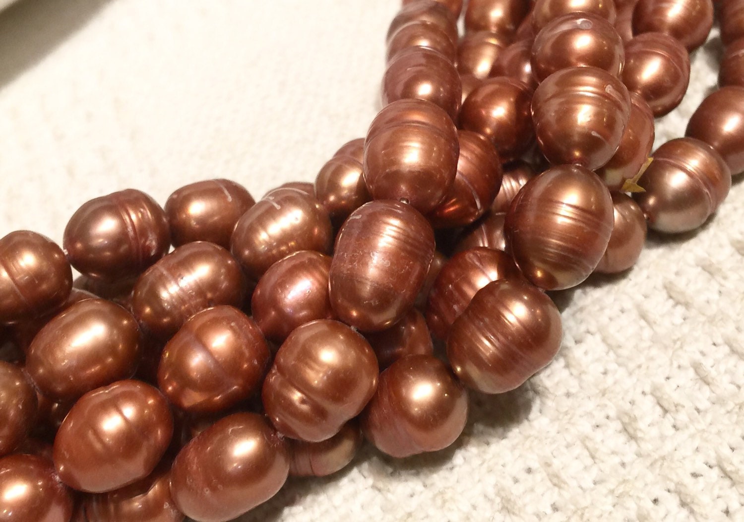 Rice Baroque Pearl Freshwater Pearl Dove Chocolate brown color large oval pearl 10X13mm--16" full strand 30 pcs wholesale deal  #DR3037