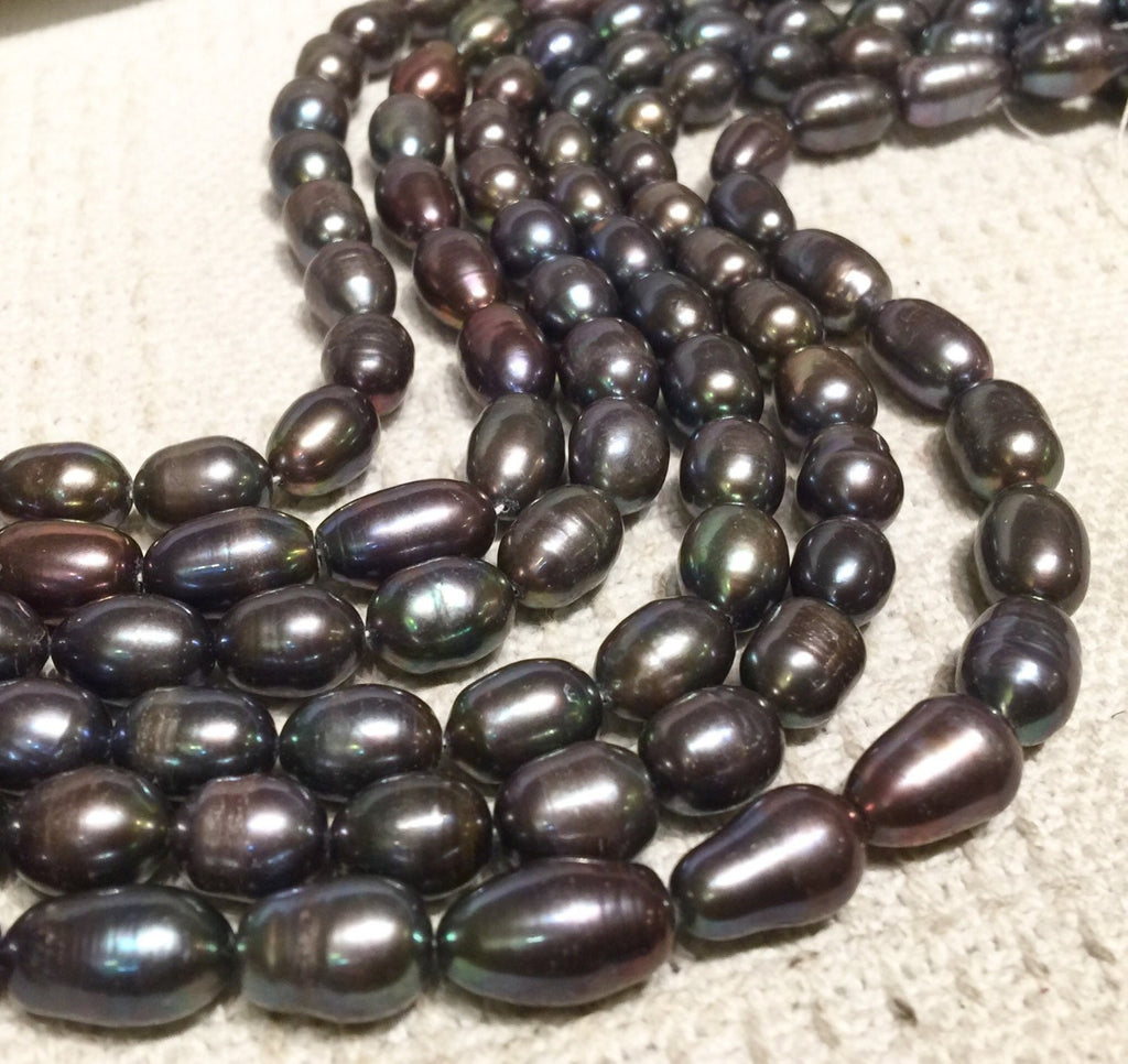 Rice Baroque Pearl Freshwater Pearl Peacock large oval pearl 10X13mm--16" full strand 30 pcs wholesale deal  #DR3039